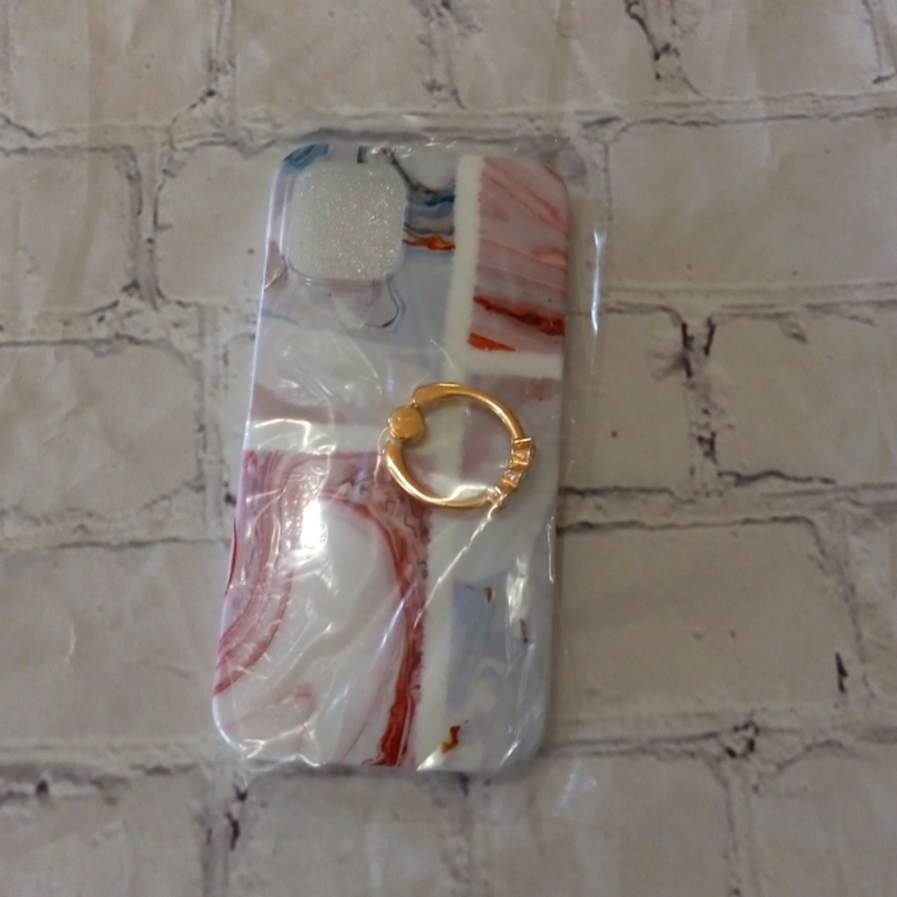 Phone Case IPhone 12 NWT Pastel Swirl w/bling ring holder